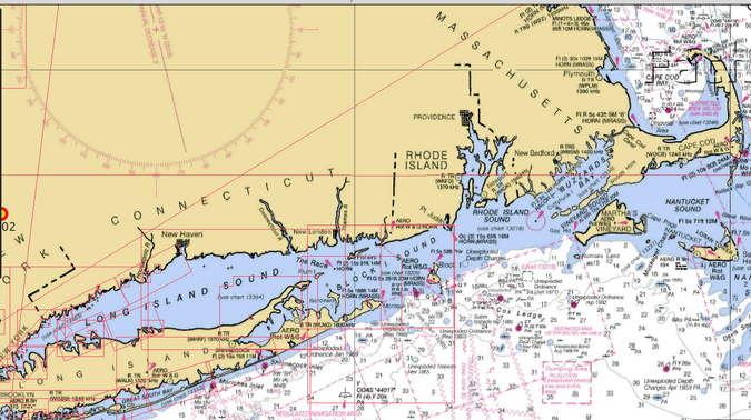 OpenCPN navigation map of Long Island Sound