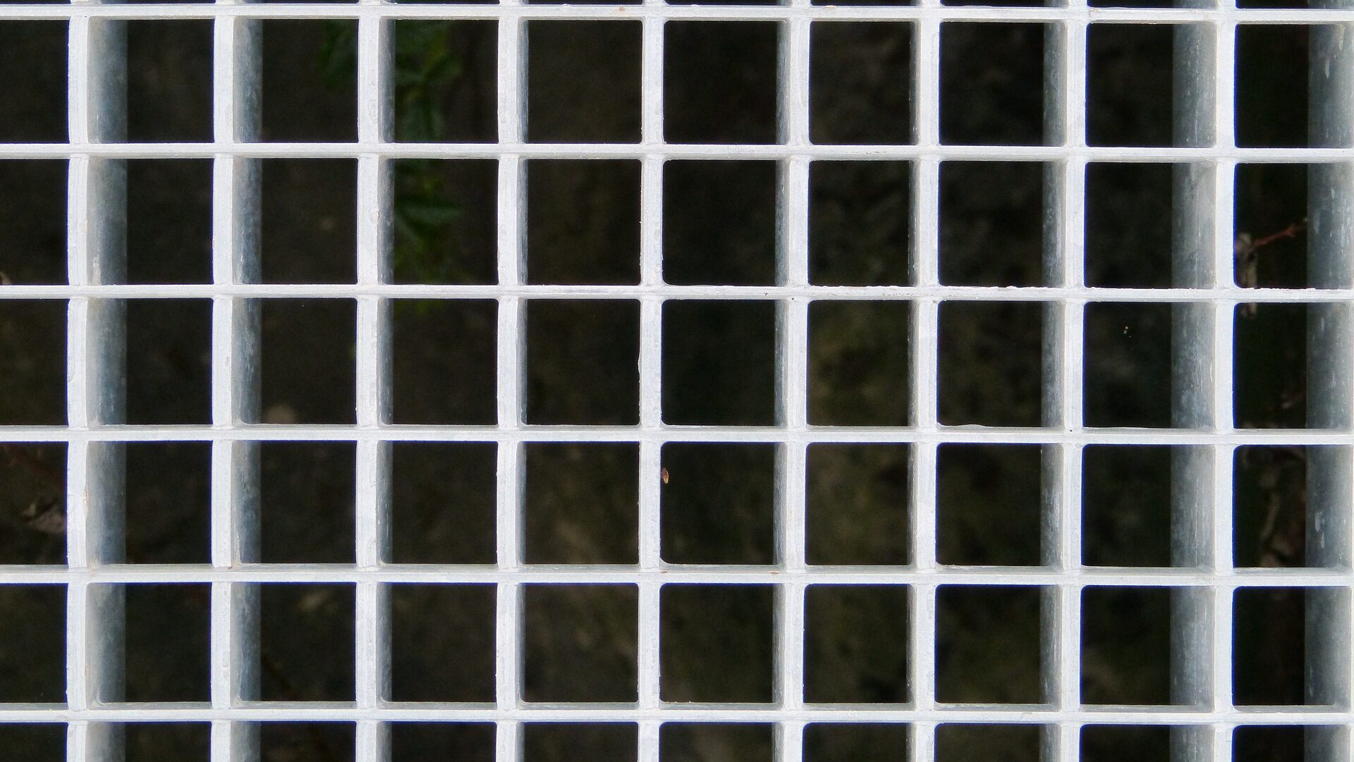 White metal grid squares