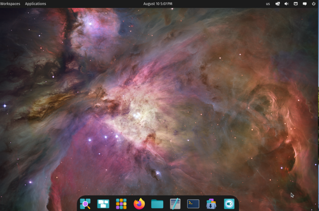 Screenshot of Cosmic Desktop from System76