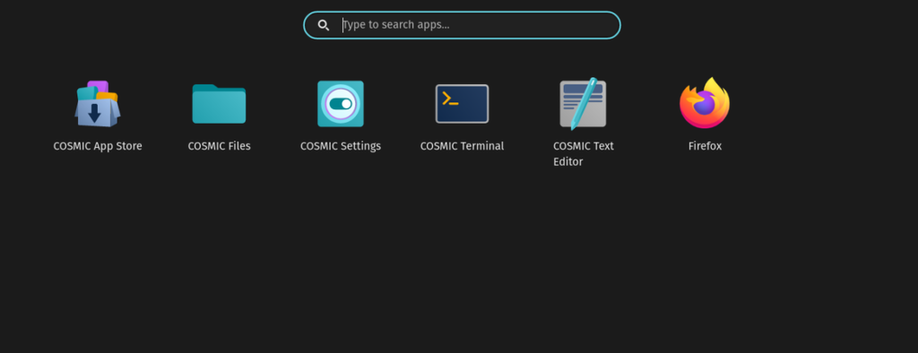 Screenshot of Cosmic Desktop from System76 - apps