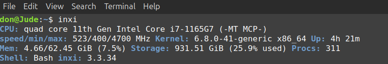 inxi command screenshot