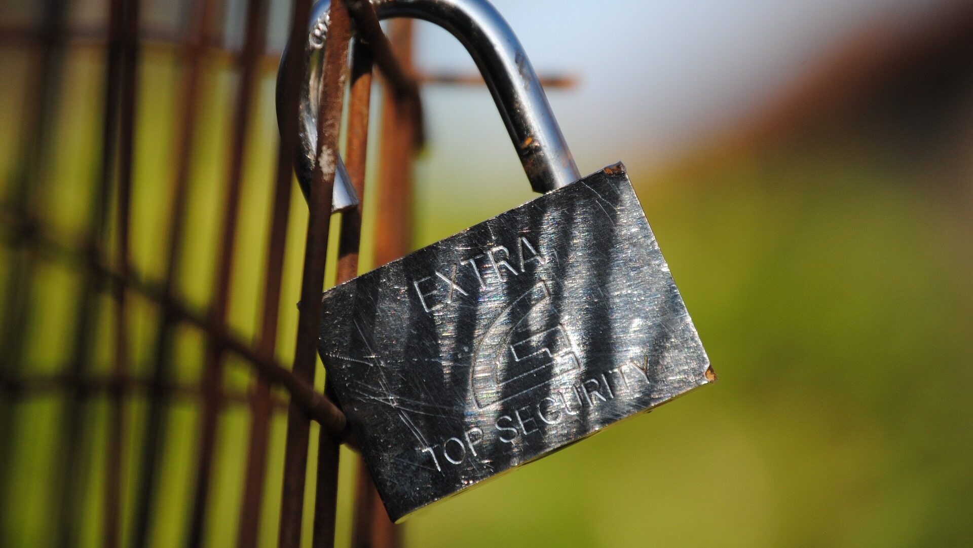 Padlock with Extra top security engraved on it