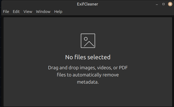 ExifCleaner no file selected example