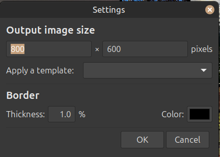 PhotoCollage UI setting example