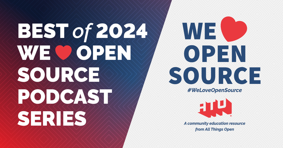 Top 10 We Love Open Source podcast series 2024 graphic