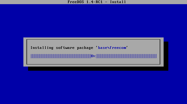 Installing FreeDOS 1.4 RC1