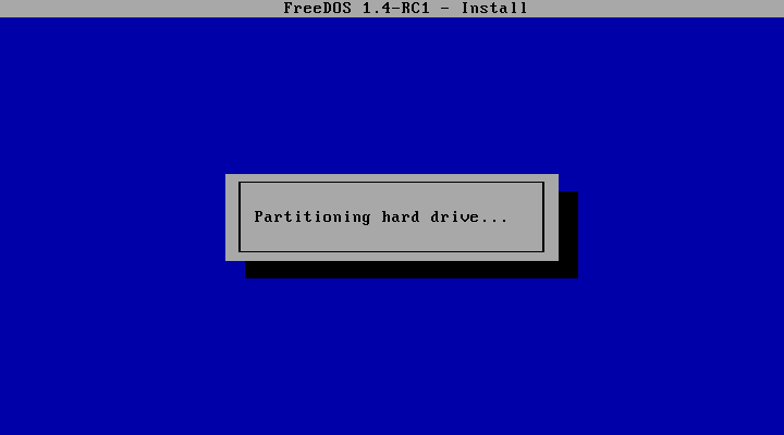 Installing FreeDOS 1.4 RC1